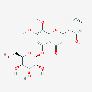 7,8-dimethoxy-2-(2-methoxyphenyl)-5-[(2S,3R,4S,5S,6R)-3,4,5-trihydroxy-6-(hydroxymethyl)oxan-2-yl]oxychromen-4-one