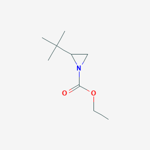 molecular formula C9H17NO2 B017492 Ethyl 2-(tert-butyl)aziridine-1-carboxylate CAS No. 111133-39-2