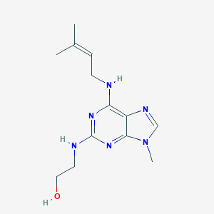 molecular formula C13H20N6O B174994 2-[[9-Methyl-6-(3-methylbut-2-enylamino)purin-2-yl]amino]ethanol CAS No. 158982-16-2