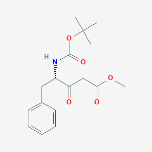 molecular formula C17H23NO5 B175007 (4S)-3-Oxo-4-(tert-butyloxycarbonylamino)-5-phenylpentanoic acid methyl ester CAS No. 101669-73-2