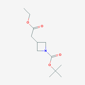 molecular formula C12H21NO4 B175039 Tert-butyl 3-(2-ethoxy-2-oxoethyl)azetidine-1-carboxylate CAS No. 158602-35-8