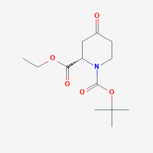 molecular formula C13H21NO5 B175091 Ethyl (S)-1-Boc-4-oxopiperidine-2-carboxylate CAS No. 180854-44-8