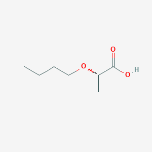 molecular formula C7H14O3 B175150 Propanoic acid, 2-butoxy-, (S)- CAS No. 104631-62-1