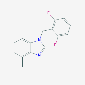 molecular formula C15H12F2N2 B175151 1H-Benzimidazole, 1-((2,6-difluorophenyl)methyl)-4-methyl- CAS No. 199594-82-6