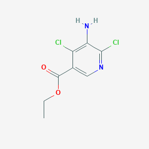 molecular formula C8H8Cl2N2O2 B175190 5-氨基-4,6-二氯烟酸乙酯 CAS No. 154012-16-5