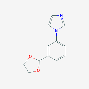 molecular formula C12H12N2O2 B175209 2-[3-(1H-Imidazol-1-YL)phenyl]-1,3-dioxolane CAS No. 151055-85-5