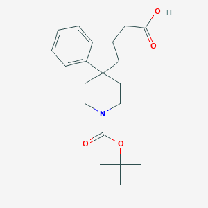 molecular formula C20H27NO4 B175245 2-(1'-(tert-Butoxycarbonyl)-2,3-dihydrospiro[indene-1,4'-piperidin]-3-yl)acetic acid CAS No. 185526-66-3