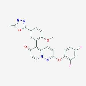 2-(2,4-Difluorophenoxy)-5-(2-methoxy-5-(5-methyl-1,3,4-oxadiazol-2-yl)phenyl)-6H-pyrido[1,2-b]pyridazin-6-one