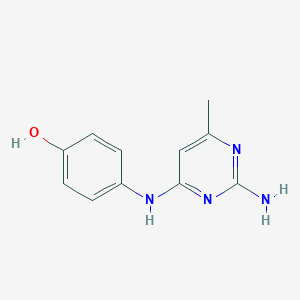 molecular formula C11H12N4O B175345 4-[(2-Amino-6-methylpyrimidin-4-yl)amino]phenol CAS No. 131554-44-4