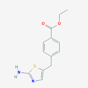 molecular formula C13H14N2O2S B175400 Ethyl 4-[(2-amino-1,3-thiazol-5-yl)methyl]benzoate CAS No. 105249-13-6