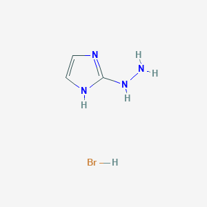 molecular formula C3H7BrN4 B175408 2-Hydrazono-2,3-dihydro-1H-imidazole hydrobromide CAS No. 115444-17-2