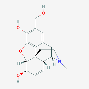 molecular formula C18H21NO4 B175426 Morphinan-3,6-diol, 7,8-didehydro-4,5-epoxy-2-(hydroxymethyl)-17-methyl-, (5alpha,6alpha)- CAS No. 198273-90-4
