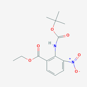 molecular formula C14H18N2O6 B175443 2-((叔丁氧羰基)氨基)-3-硝基苯甲酸乙酯 CAS No. 136285-65-9