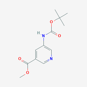 molecular formula C12H16N2O4 B175481 Methyl 5-(tert-butoxycarbonylamino)nicotinate CAS No. 168618-38-0