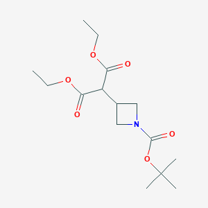 molecular formula C15H25NO6 B175484 Diethyl 2-(1-(tert-butoxycarbonyl)azetidin-3-yl)malonate CAS No. 183062-95-5