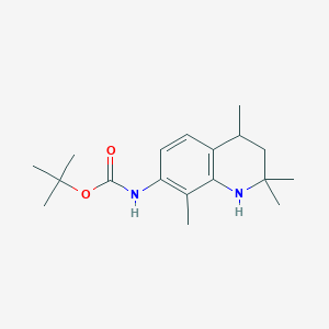 molecular formula C18H28N2O2 B175497 Tert-butyl N-(2,2,4,8-tetramethyl-3,4-dihydro-1H-quinolin-7-yl)carbamate CAS No. 179898-63-6