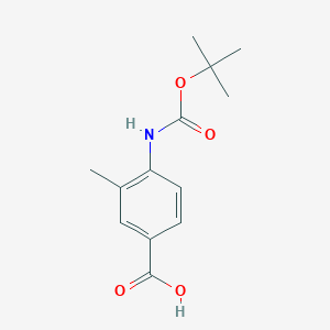 molecular formula C13H17NO4 B175524 4-((tert-Butoxycarbonyl)amino)-3-methylbenzoic acid CAS No. 180976-94-7