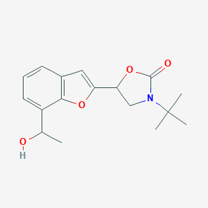 molecular formula C17H21NO4 B017554 3-Tert-butyl-5-[7-(1-hydroxyethyl)-1-benzofuran-2-yl]-1,3-oxazolidin-2-one CAS No. 1076199-70-6