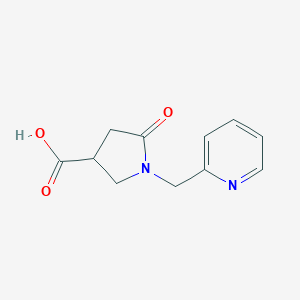 molecular formula C11H12N2O3 B175568 5-Oxo-1-(pyridin-2-ylmethyl)pyrrolidine-3-carboxylic acid CAS No. 845546-25-0