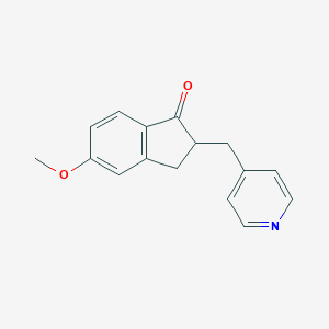 molecular formula C16H15NO2 B175593 5-methoxy-2-(pyridin-4-ylmethyl)-2,3-dihydro-1H-inden-1-one CAS No. 154932-68-0