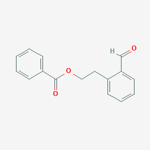 molecular formula C16H14O3 B175600 Benzaldehyde, 2-[2-(benzoyloxy)ethyl]- CAS No. 139122-15-9
