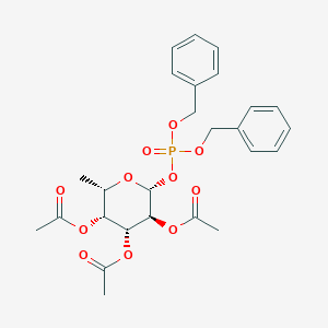 molecular formula C26H31O11P B175646 [(2S,3R,4R,5S,6R)-4,5-Diacetyloxy-6-bis(phenylmethoxy)phosphoryloxy-2-methyloxan-3-yl] acetate CAS No. 128473-05-2