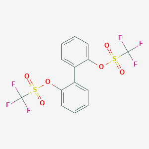 molecular formula C14H8F6O6S2 B175669 2,2'-Bis(trifluoromethanesulfonyloxy)-1,1'-biphenyl CAS No. 17763-95-0