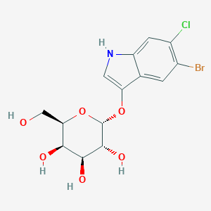 molecular formula C14H15BrClNO6 B175773 (2R,3R,4S,5R,6R)-2-[(5-溴-6-氯-1H-吲哚-3-基)氧基]-6-(羟甲基)氧杂环-3,4,5-三醇 CAS No. 198402-60-7