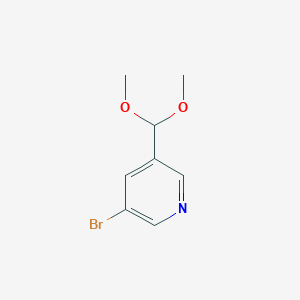 molecular formula C8H10BrNO2 B175818 3-溴-5-(二甲氧甲基)吡啶 CAS No. 163163-79-9