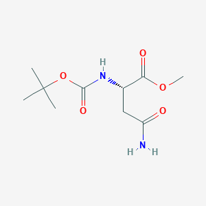molecular formula C10H18N2O5 B175832 (S)-Methyl 4-amino-2-((tert-butoxycarbonyl)amino)-4-oxobutanoate CAS No. 124842-28-0