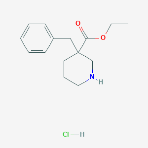 molecular formula C15H22ClNO2 B175836 3-Benzylpiperidine-3-carboxylic acid ethyl ester hydrochloride CAS No. 170842-81-6