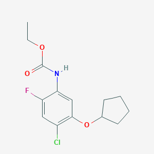 molecular formula C14H17ClFNO3 B175840 N-[4-Chloro-5-(cyclopentyloxy)-2-fluorophenyl]carbamic acid ethyl ester CAS No. 141772-35-2