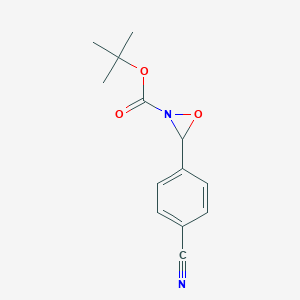 molecular formula C13H14N2O3 B175969 N-Boc-3-(4-cyanophenyl)oxaziridine CAS No. 158807-35-3