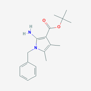 molecular formula C18H24N2O2 B176000 1-苄基-2-氨基-3-叔丁氧羰基-4,5-二甲基吡咯 CAS No. 100066-79-3