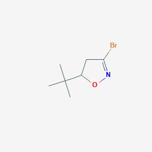 molecular formula C7H12BrNO B176011 3-Bromo-5-tert-butyl-4,5-dihydroisoxazole CAS No. 128464-85-7