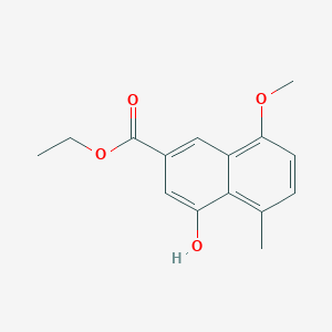 molecular formula C15H16O4 B176040 2-萘甲酸，4-羟基-8-甲氧基-5-甲基，乙酯 CAS No. 137932-77-5