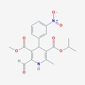 molecular formula C19H20N2O7 B017617 4-(3-Nitrophenyl)-2-formyl-6-methyl-1,4-dihydropyridine-3,5-dicarboxylic Acid 5-Isopropyl Ester 3-Methyl Ester CAS No. 75530-60-8