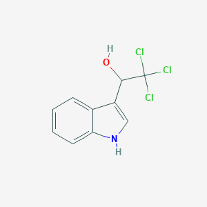 molecular formula C10H8Cl3NO B176190 1H-Indole-3-methanol, alpha-(trichloromethyl)- CAS No. 118171-42-9