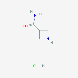 molecular formula C4H9ClN2O B176200 Azetidine-3-carboxamide hydrochloride CAS No. 124668-45-7