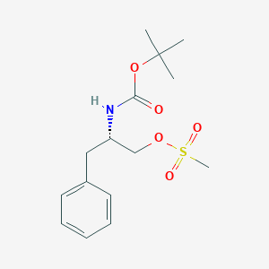 molecular formula C15H23NO5S B176224 (S)-2-((tert-Butoxycarbonyl)amino)-3-phenylpropyl methanesulfonate CAS No. 109687-66-3