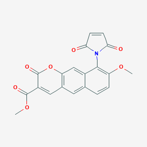 molecular formula C20H13NO7 B176238 Methyl 9-maleinimido-8-methoxy-6,7-benzocumarin-3-carboxylate CAS No. 168639-87-0