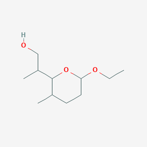 molecular formula C11H22O3 B017625 2-(6-Ethoxy-3-methyloxan-2-yl)propan-1-ol CAS No. 110128-76-2