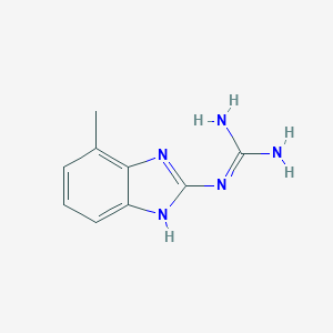 molecular formula C9H11N5 B176263 1-(4-Methyl-1H-benzo[d]imidazol-2-yl)guanidine CAS No. 199853-99-1