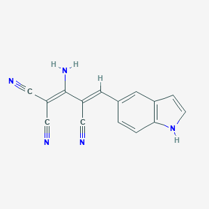 molecular formula C15H9N5 B176268 (3Z)-2-amino-4-(1H-indol-5-yl)buta-1,3-diene-1,1,3-tricarbonitrile CAS No. 134036-53-6