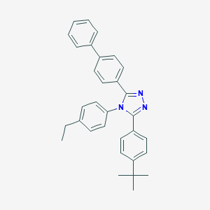 molecular formula C32H31N3 B176270 3-(4-Tert-butylphenyl)-4-(4-ethylphenyl)-5-(4-phenylphenyl)-1,2,4-triazole CAS No. 163226-12-8