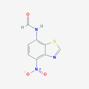 molecular formula C8H5N3O3S B017628 N-(4-Nitro-1,3-benzothiazol-7-yl)formamide CAS No. 107586-82-3