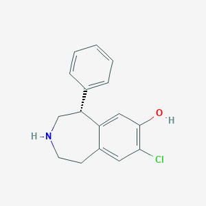 molecular formula C16H16ClNO B017629 8-Chloro-2,3,4,5-tetrahydro-5-phenyl-1H-3-benzazepin-7-OL-(5R) CAS No. 106648-57-1