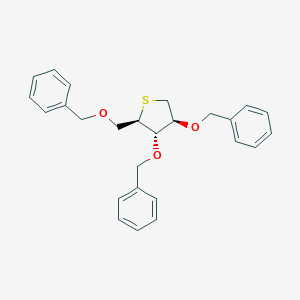 molecular formula C26H28O3S B176322 (2R,3S,4S)-3,4-Bis(benzyloxy)-2-((benzyloxy)methyl)tetrahydrothiophene CAS No. 187590-77-8