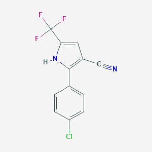 molecular formula C12H6ClF3N2 B176350 2-(4-chlorophenyl)-5-(trifluoromethyl)-1H-pyrrole-3-carbonitrile CAS No. 122454-23-3