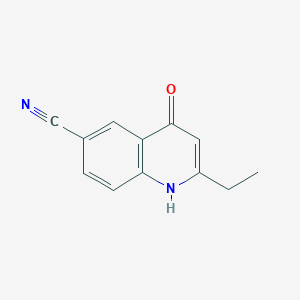 molecular formula C12H10N2O B176357 6-Cyano-2-ethyl-4-quinolone CAS No. 135016-07-8